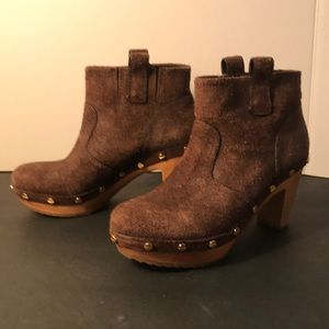 Tory Burch wooden clog booties